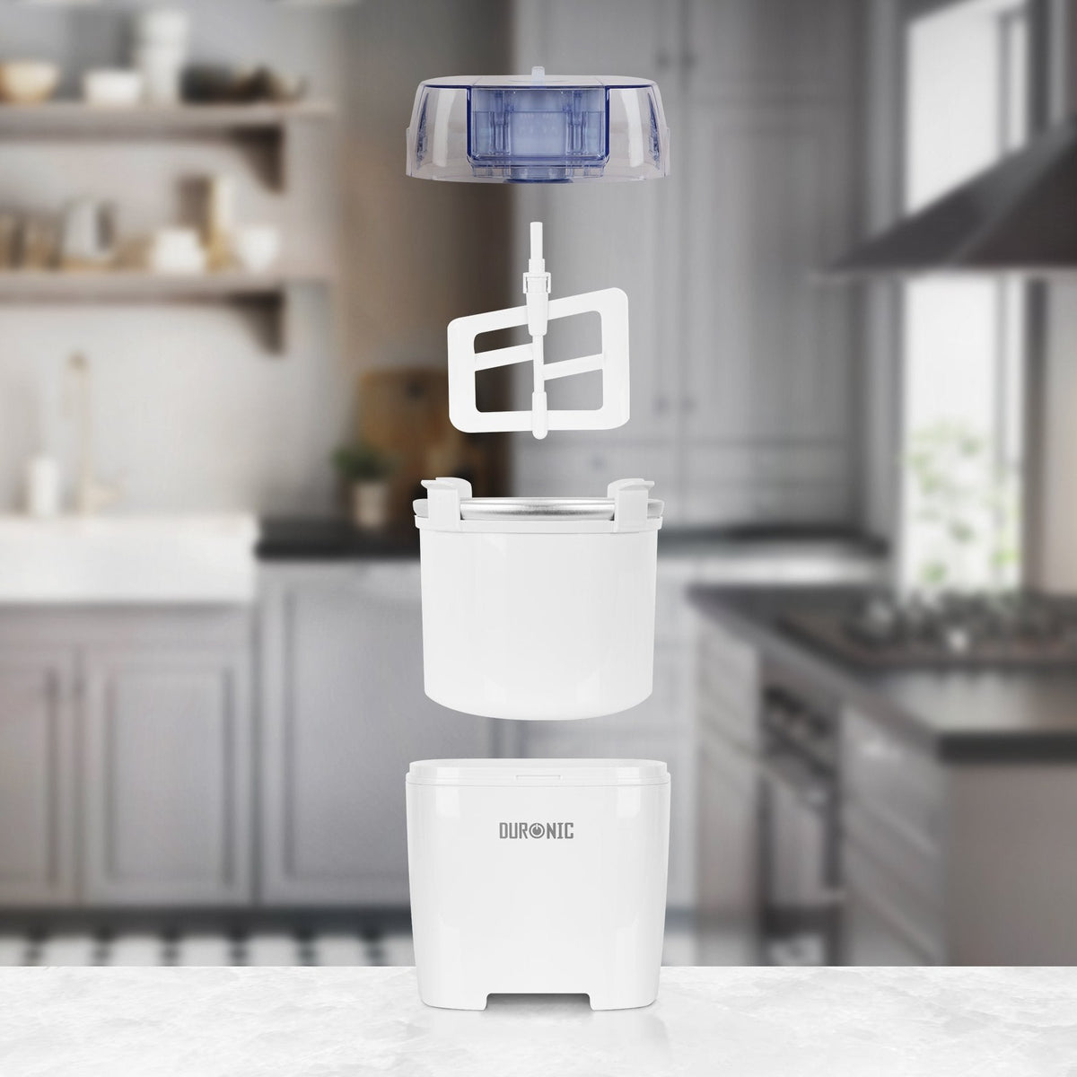Duronic IM540 Heladera con bol de congelación de 1.5L para hacer helados en 15 a 30 min | Gran potencia | Incluye pala y accesorios | Desmontable y facil de limpiar | Helados caseros sorbete y yogur