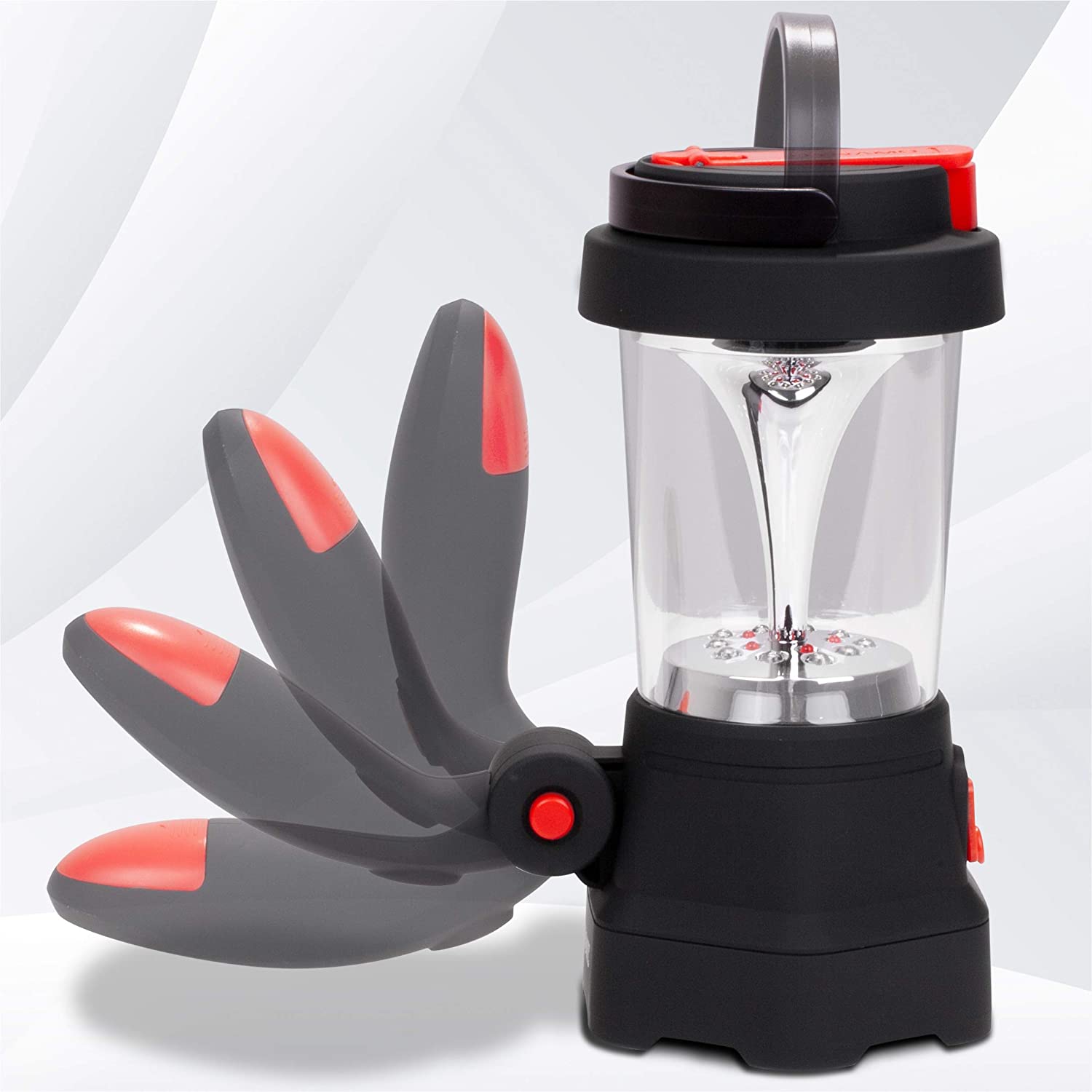 Duronic Hurricane Linterna con Dinamo y USB, 10 LED, Señal de Emergencia | Mostrando la versatilidad del mango ergonómico ajustable en múltiples ángulos de inclinación para cambiar entre las funciones de farol y linterna frontal