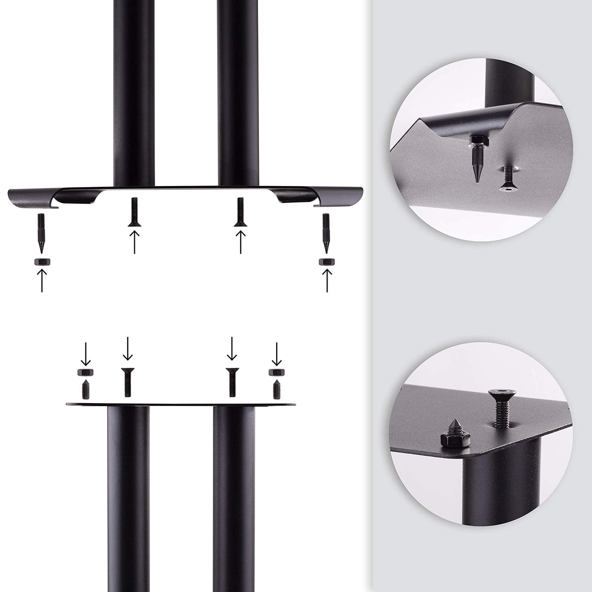 Duronic SPS1022 60 Pie para Altavoz Soporte para Altavoces de 60 cm de Altura | Estabilidad con Arena y Conos antivibración | Compatibilidad Universal con Altavoces HiFi Estéreo Home Cinema 5.0