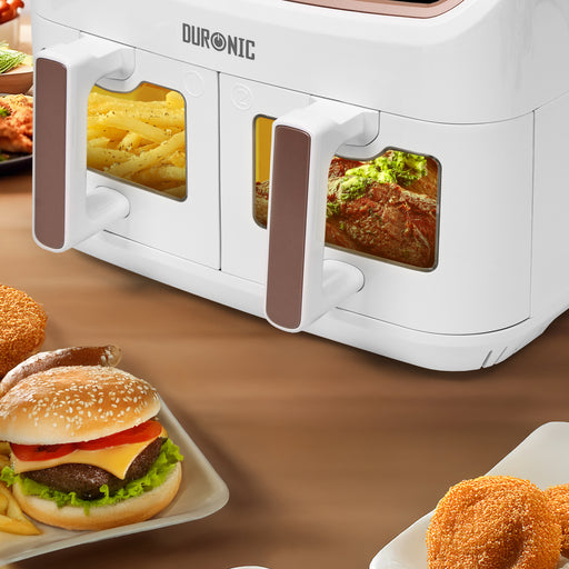 Duronic AFD2 WE 2 cestas de cocción de 5 litros Cada una Compatible únicamente con freidora de Aire Modelos AF14, AF24 y AF34. Cajón de cocción para Airfryer