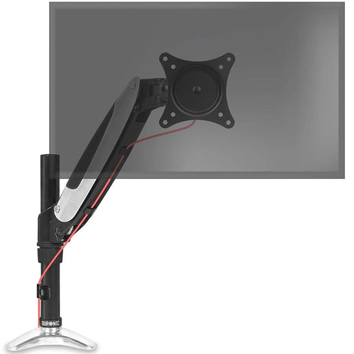 Duronic DM651X1 BK Brazo para Monitor 15 a 27" de Pared | Hasta 8 kg | Brazo de 32cm con Resorte de Gas | Cabezal VESA 75 y 100 Giratorio e Inclinable -90°+85° | Incluye placa para instalacion en pared