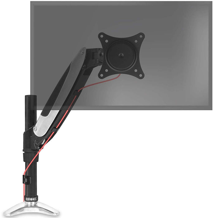 Duronic DM651X1 Brazo para Monitor 15 a 27" de Pared | Hasta 8 kg | Brazo de 32cm con Resorte de Gas | Cabezal VESA 75 y 100 Giratorio e Inclinable -90°+85° | Incluye placa para instalacion en pared