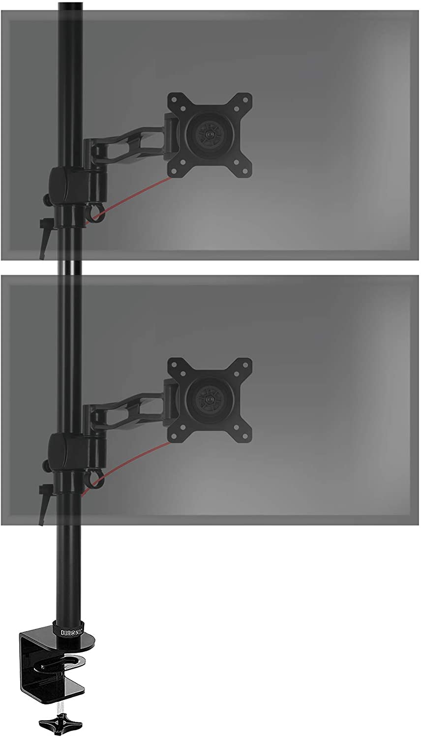 Duronic DM35V2X2 BK Brazo para Monitor para 2 Pantallas de 13 a 27