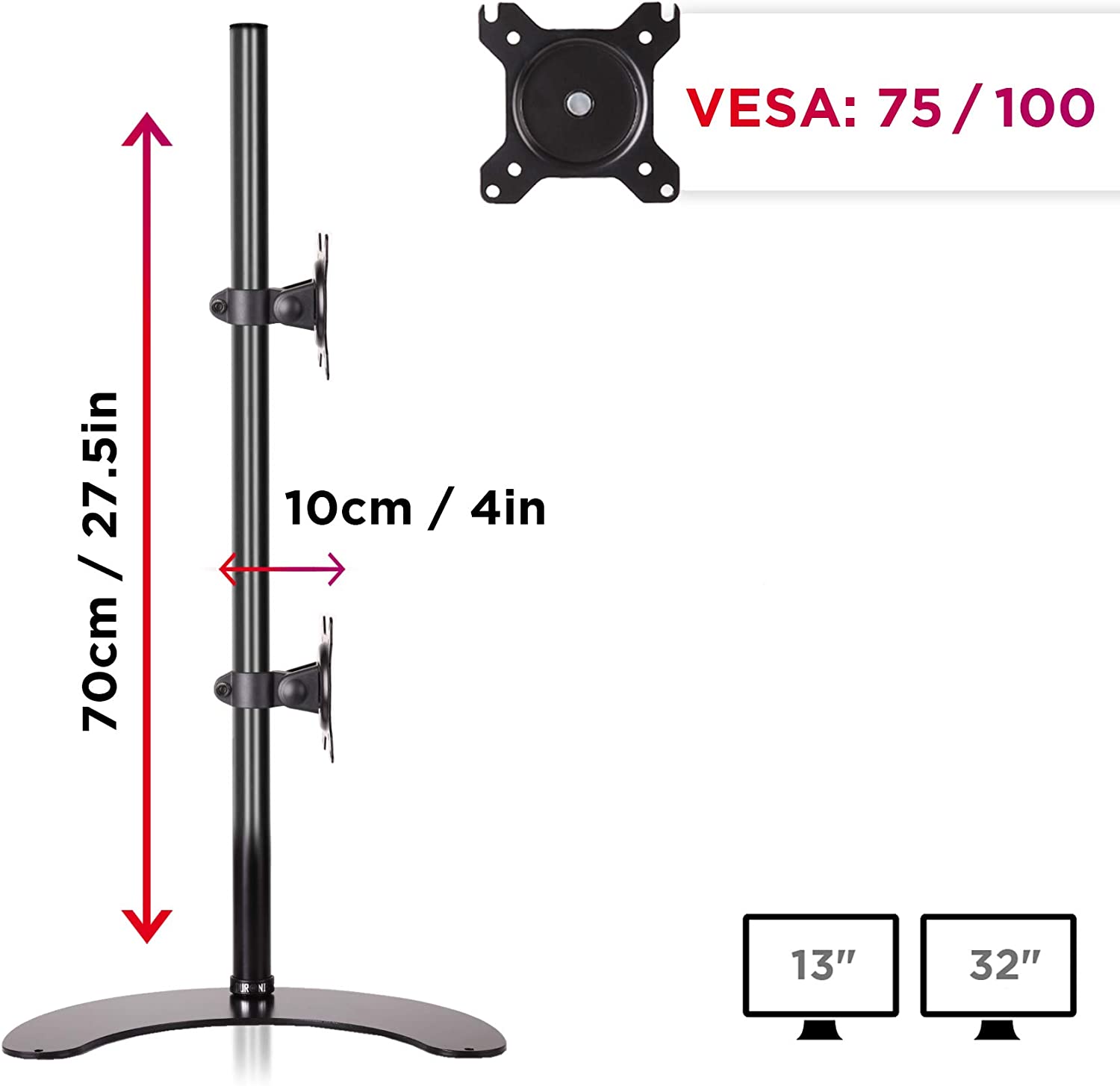 Duronic DM15D2V2 Brazo para Monitor para 2 pantallas de 13 a 32