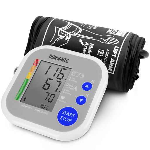 Duronic BPM080 Tensiómetro de Brazo Eléctrico | Con Aviso y Detección de Arritmias | Brazalete grande 22 a 42 cm | Ajustable | Pantalla LCD | Monitor Digital de Presión Arterial