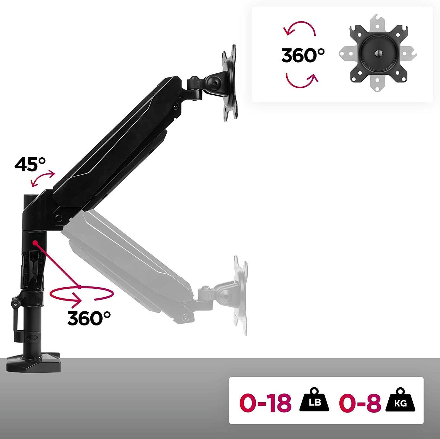 Duronic DMG52 Brazo para Monitor para 2 pantallas de 15 y 27