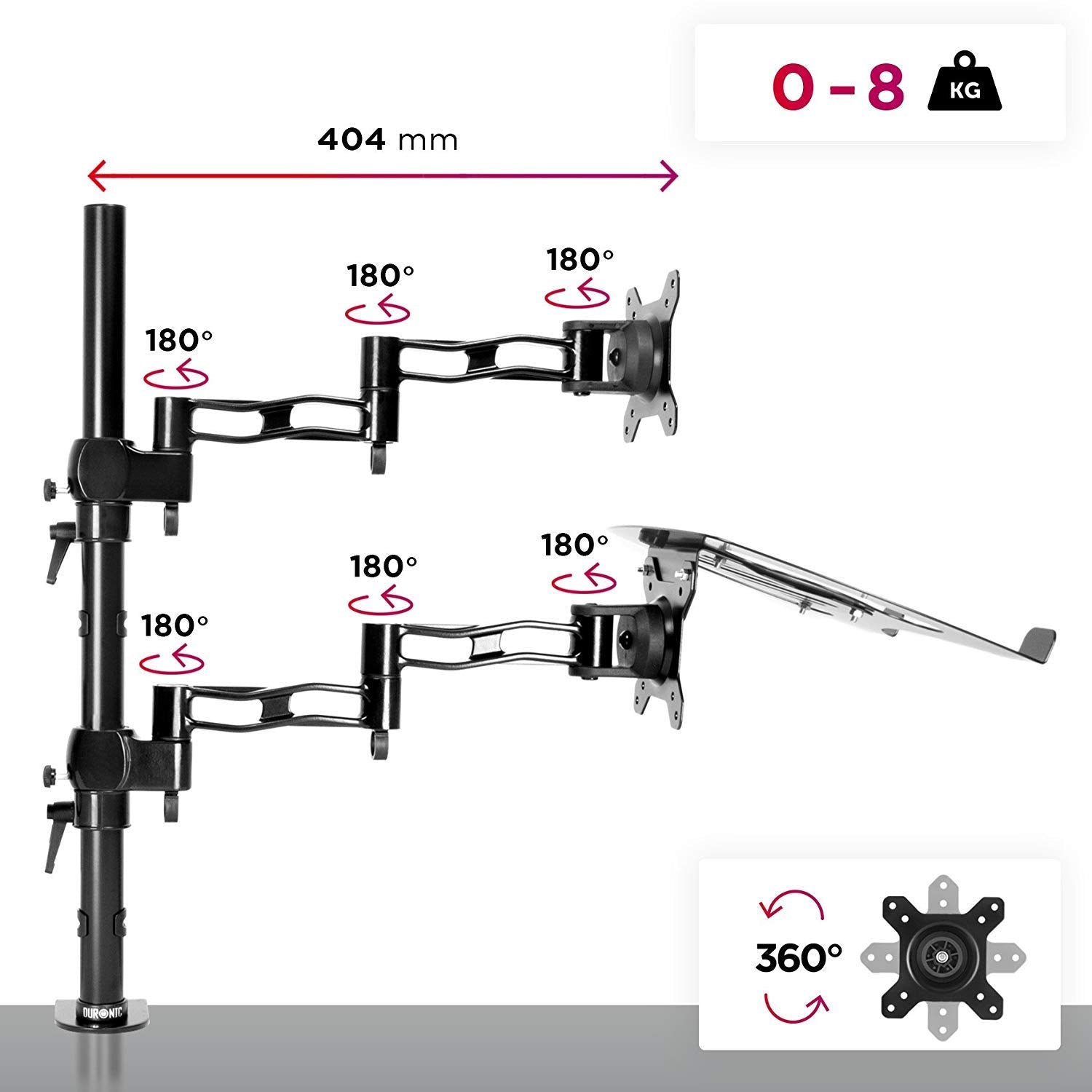 Duronic DM35L1X1 BK Brazo para Monitor de 13