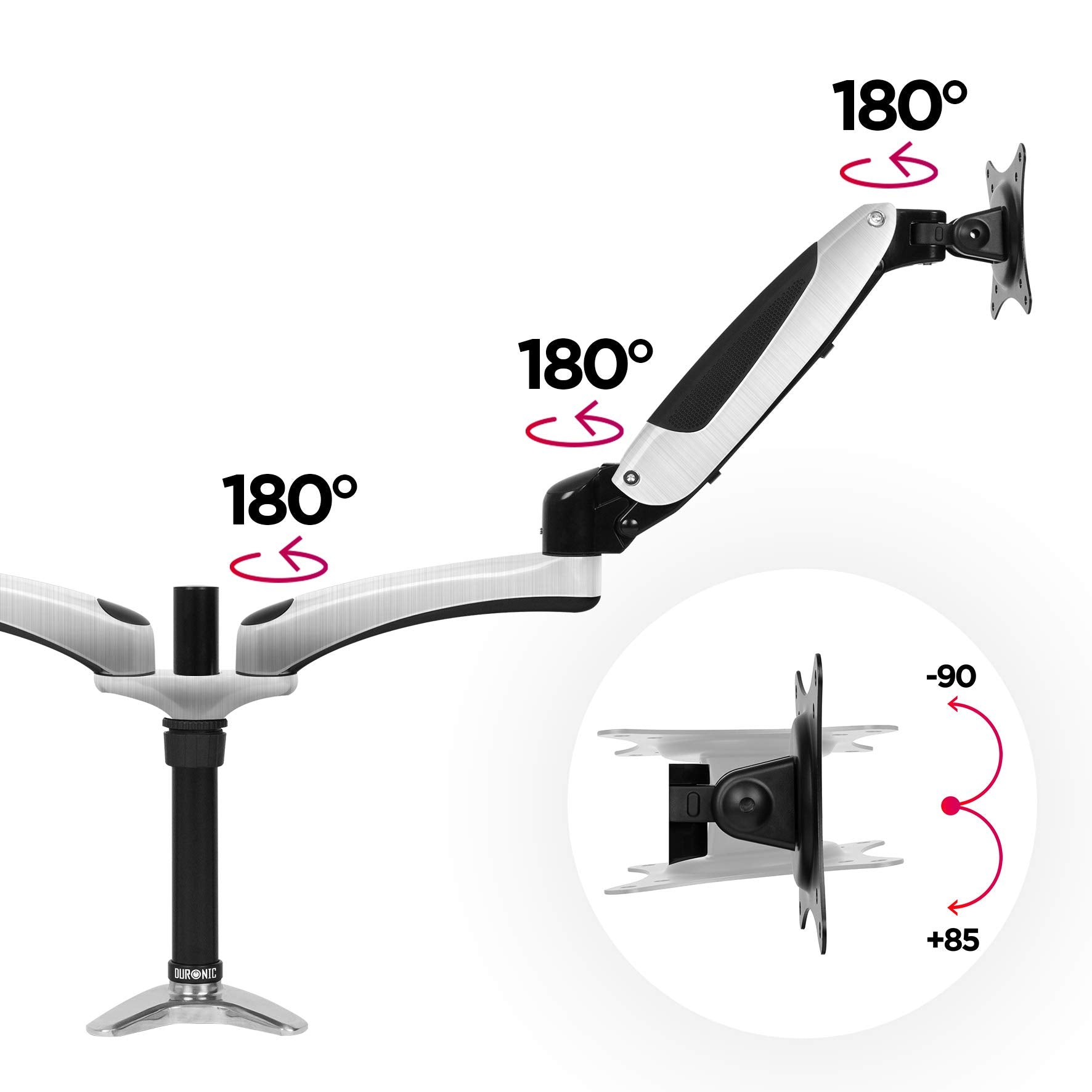 Duronic DM652 Brazo para Monitor doble 2 monitores de 15