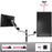 Duronic DM652 Brazo para Monitor doble 2 monitores de 15" a 27" para Pantallas de 8kg cada máx | Cabezal VESA 75 y 100 Giratorio e Inclinable -90°+85° | Altura Ajustable 40cm | Doble Brazo 58cm cada