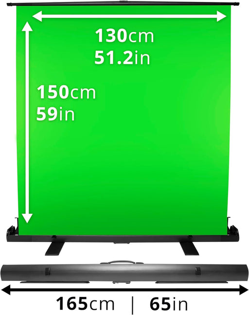 Duronic FPS15 GN Pantalla de proyector con fondo verde o croma sobre Trípode | 150 x 130 cm | Set para grabar Videos Crear Contenido Efectos Especiales Estudio de Filmación | Fácil Apertura y Cierre