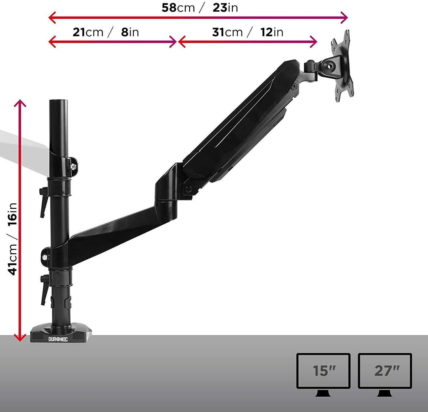 Duronic DMG52 Brazo para Monitor para 2 pantallas de 15 y 27