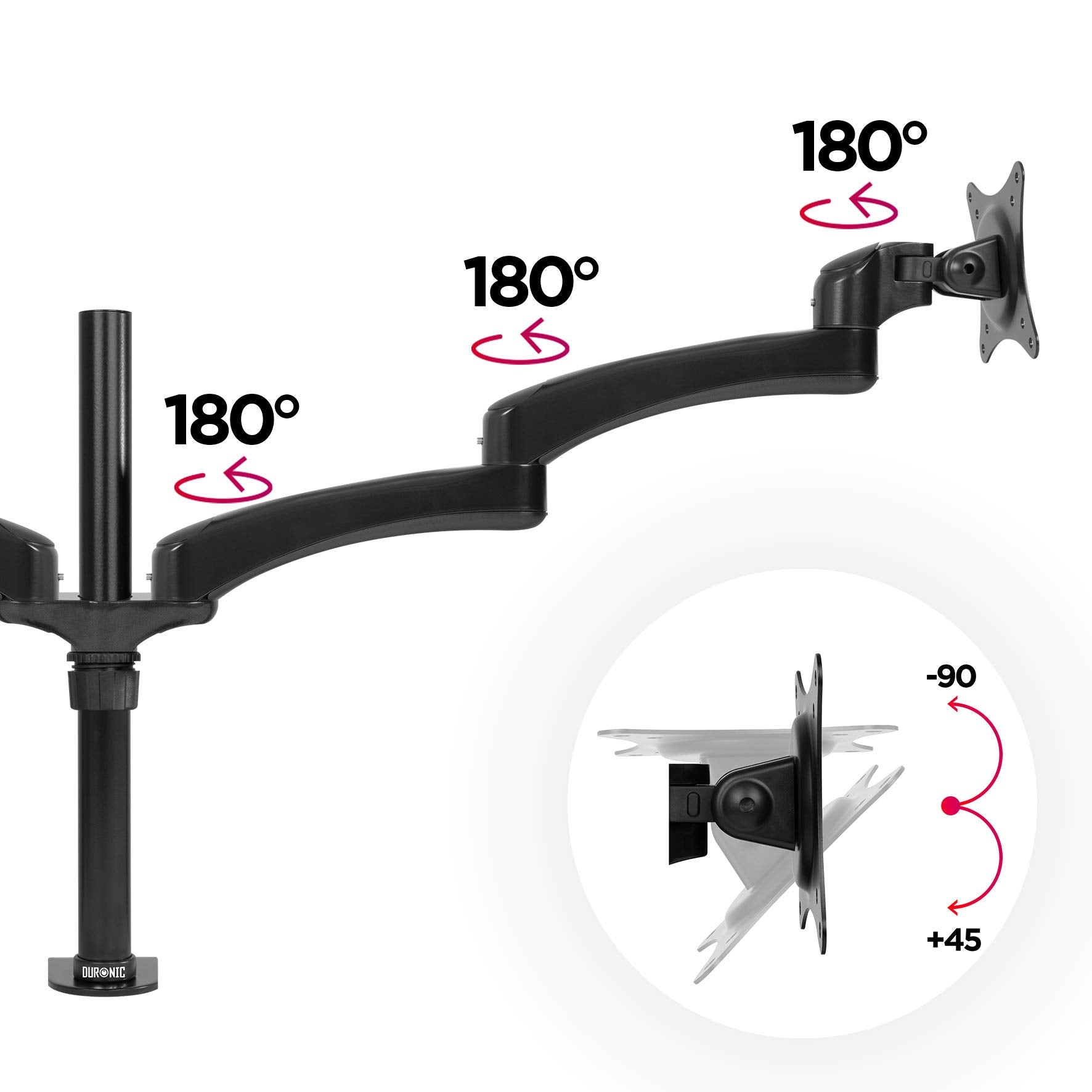 Duronic DM452 BK Brazo para Monitor doble de 13