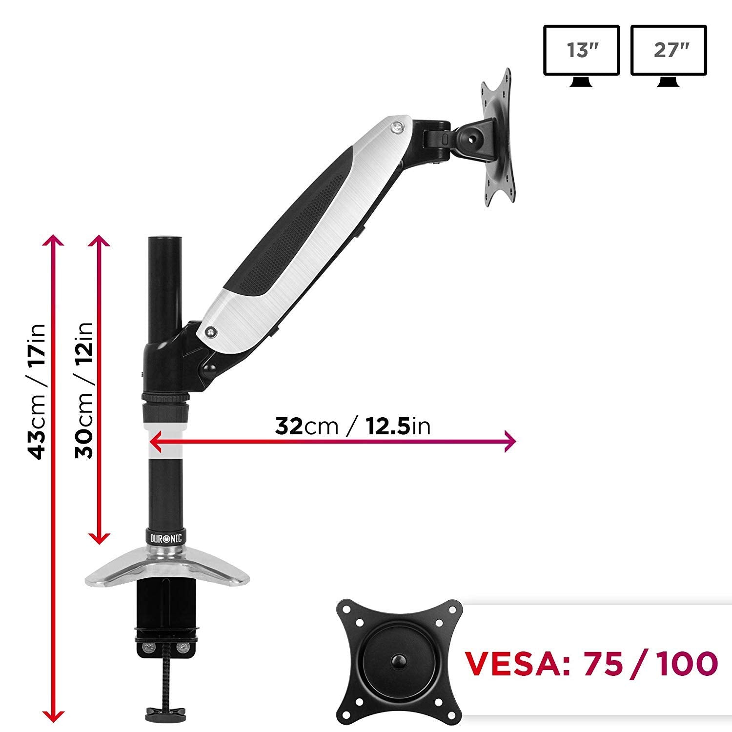 Duronic DM651X1 Brazo para Monitor 15 a 27