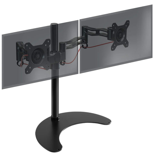 Duronic DM35D2 Brazo para Monitor de 13" a 27"| Para 2 pantallas de 8kg máx | 2 Brazos Extensibles hasta 33cm y Giratorios 180°| Pie de base fija | Cabezal VESA 75 y 100 Giratorio Inclinable ±15°