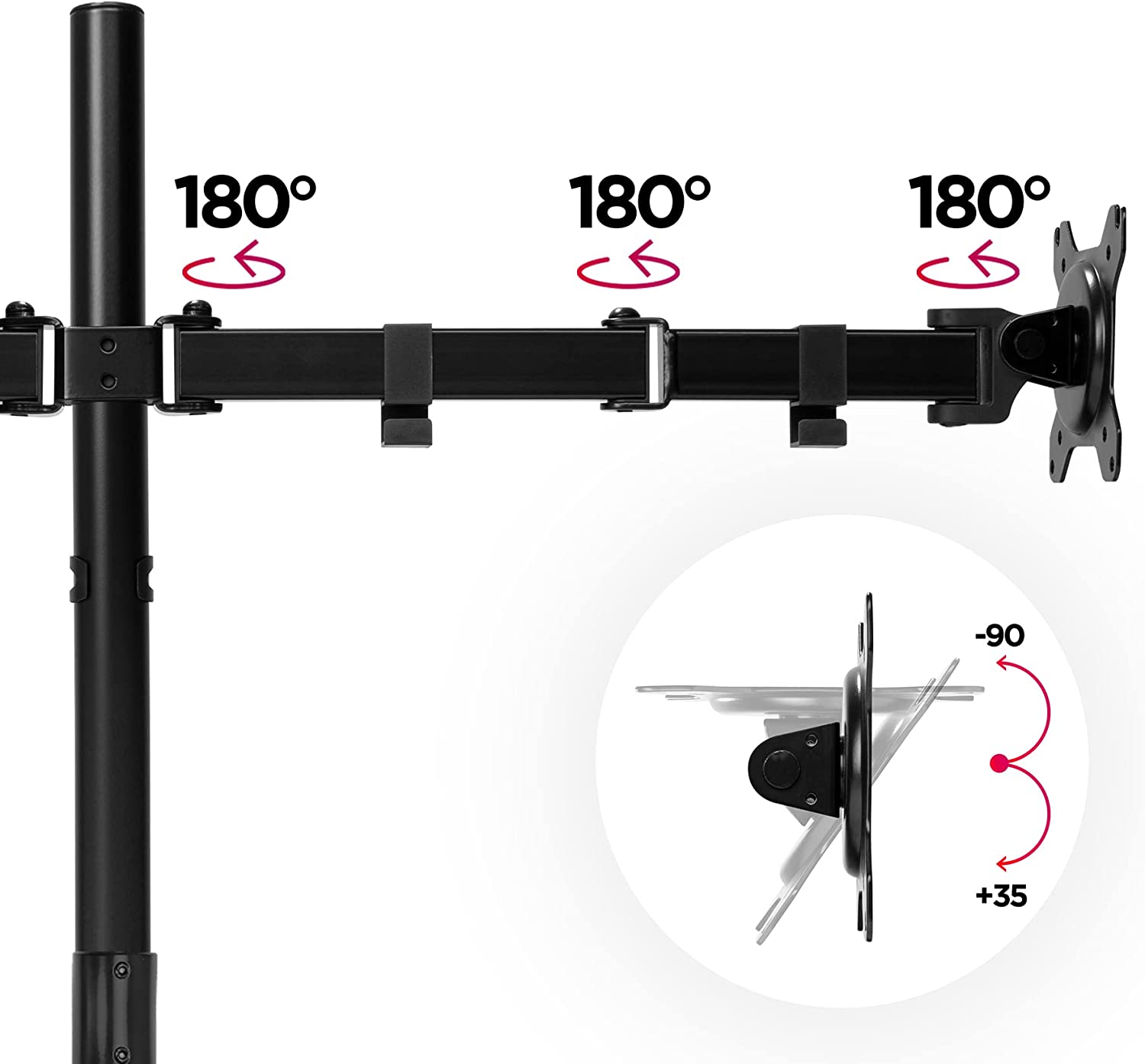 Duronic DMT152 BK Brazo para Monitor | para 2 Pantallas de 13 a 27