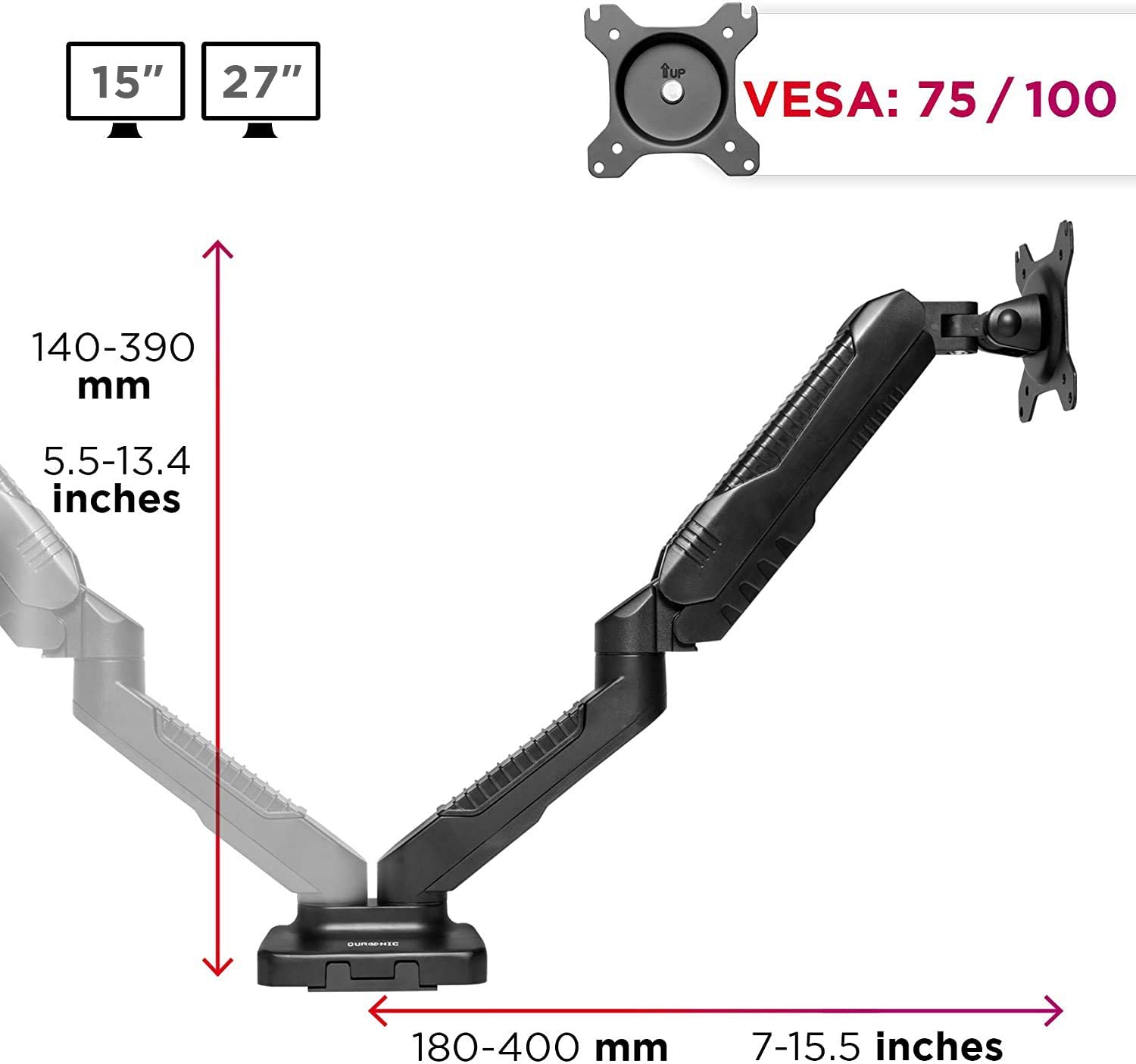 Duronic DMDC52 Brazo para Monitor de 15 y 27