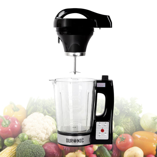 Duronic BL78 Batidora de Vaso | 900 W | Capacidad de 1.2L | Vaso de Cristal Termoresistente | Función para Sopas y Cremas | Robot de Cocina Sopas Cremas Salsas Batidos