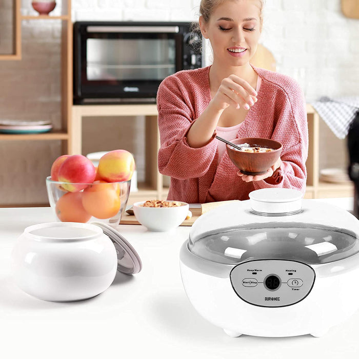 Duronic P1YM1 Bol de cerámica de 1.5 L para yogurteras YM1 y YM2 | Ideal para hacer yogur casero