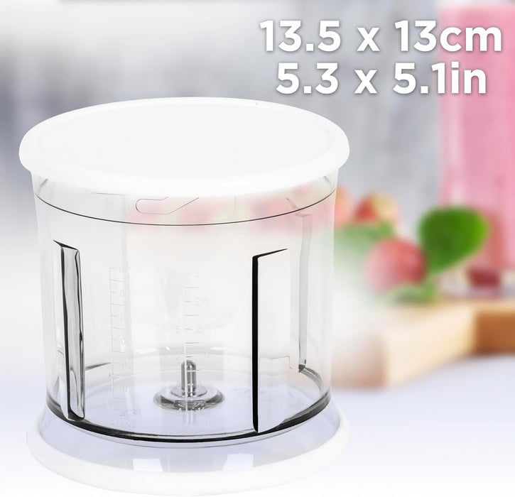 Duronic CHA57W Bol de Repuesto para Minipicadora CH57 con Tapa 700 ml, 1 litro para almacenar, tapa plana antivuelco, base antideslizante, sin BPA, apto para lavavajillas, 224 g