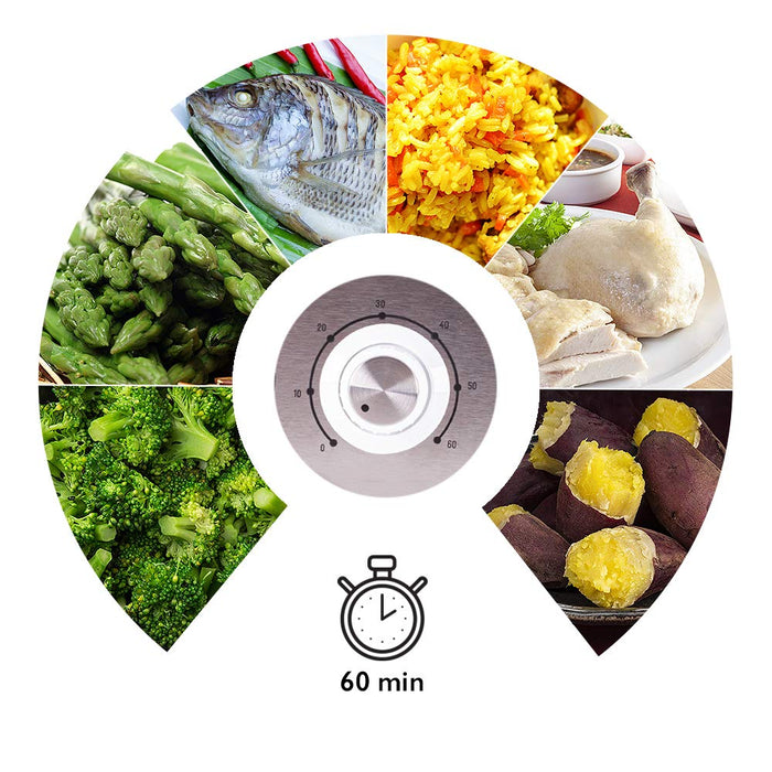Duronic FS87 Vaporera eléctrica 870W | Minutero Temporizador | Capacidad de 10.6 litros y Bandeja antigoteo | Pantalla LCD digital | Libre de BPA | Cocine verduras pescado arroz platos más sanos
