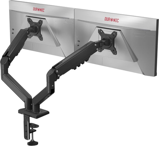 Duronic DM6A2 Brazo para 2 monitores de Ordenador Soporte para monitores de 13 a 32 Pulgadas VESA 75 100 Carga máxima 9 kg Rotación de 360° Brazo con Resorte de Gas