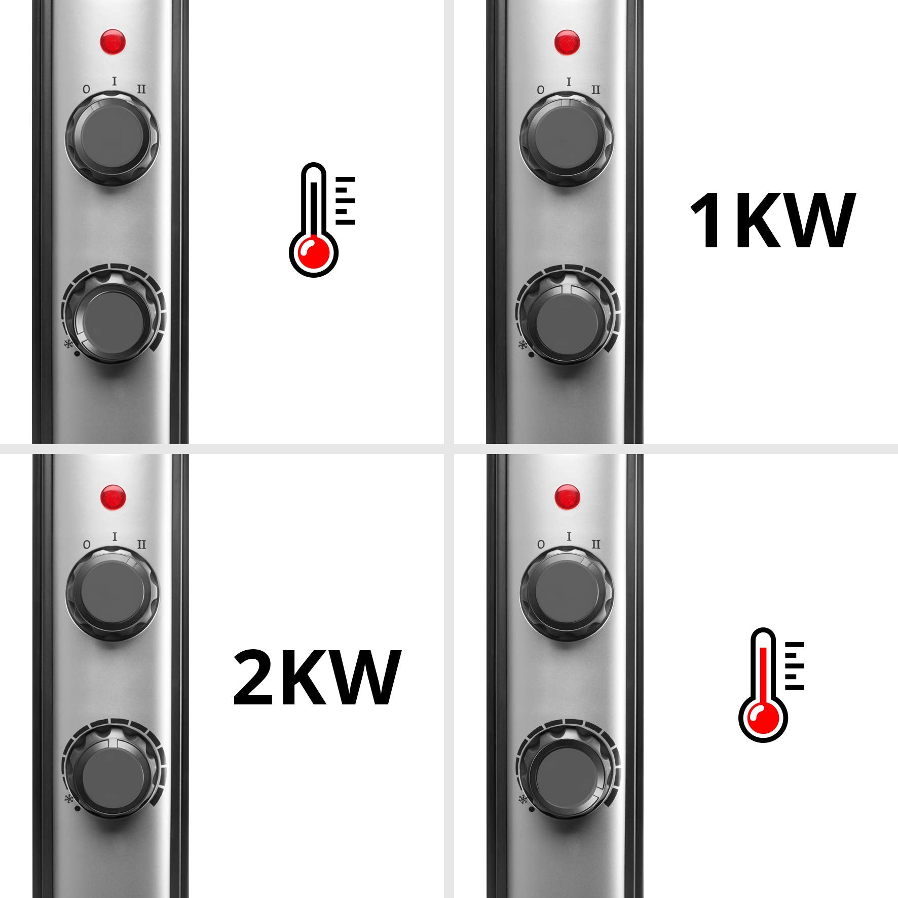 Duronic HV220 BK Calefactor eléctrico | 2000W Termostato regulable | Sin aceite | Calentamiento en 1 min | Bajo consumo y ligero | Transportable con Asas y Gestion de Cables | Estufa Radiador