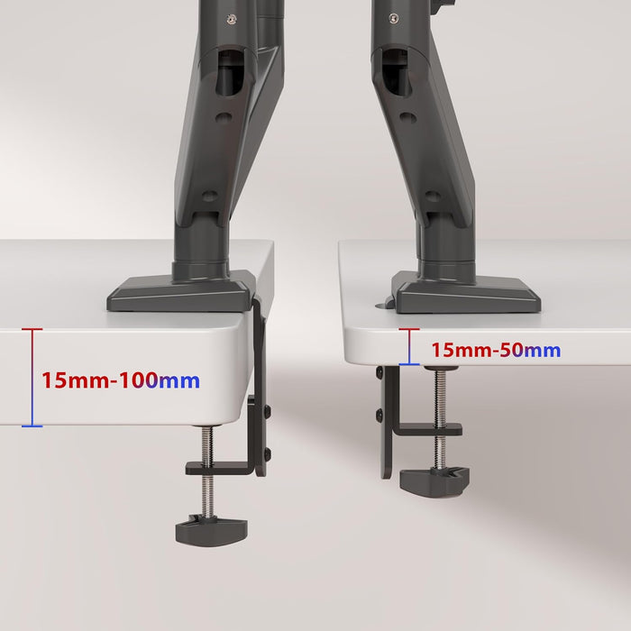 Duronic DM6A2 Brazo para 2 monitores de Ordenador Soporte para monitores de 13 a 32 Pulgadas VESA 75 100 Carga máxima 9 kg Rotación de 360° Brazo con Resorte de Gas