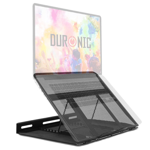 Duronic DM074 Soporte de regazo para portátil | Metal de Rejilla para ventilación | 6 posiciones diferentes | Inclinable Elevable | Superficie de 33x28cm| Apoyo y Soporte para Tablet Portátil Libros