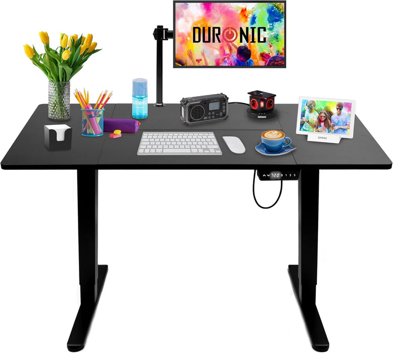 Duronic CD140 BK Escritorio eléctrico Regulable en Altura con Tablero de 140 cm Altura Regulable de 72 a 118 cm Carga máxima de 70 kg Puesto de Trabajo Regulable en Altura para Oficina y teletrabajo