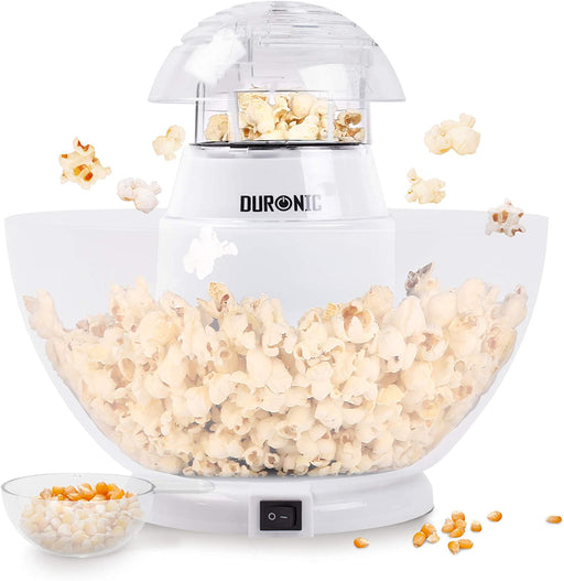 Duronic POP50 WE Máquina de Palomitas | 1200W y Preparación en 3 minutos | Cucharón medidor Sin Aceite Sistema de Cocción de Aire Caliente | Taza medidora y recipiente sin BPA incluido | Palomitero