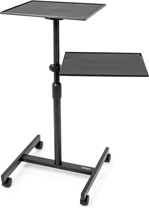 Duronic WPSLS2 Mesa de trabajo móvil | Mesa de bipedestación | Soporte con ruedas para PC o proyector | Altura ajustable de 67,5 a 100 cm | 2 plataformas de 42,4 x 37,4 cm | Capacidad 10 kg