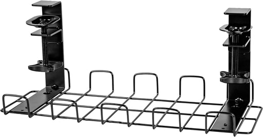 Duronic CMH2 Bandeja organizadora para cables y/o regleta | Complemento para escritorio de casa u oficina | Instalación fácil y sin taladrar| Incluye abrazaderas para cables | Color negro