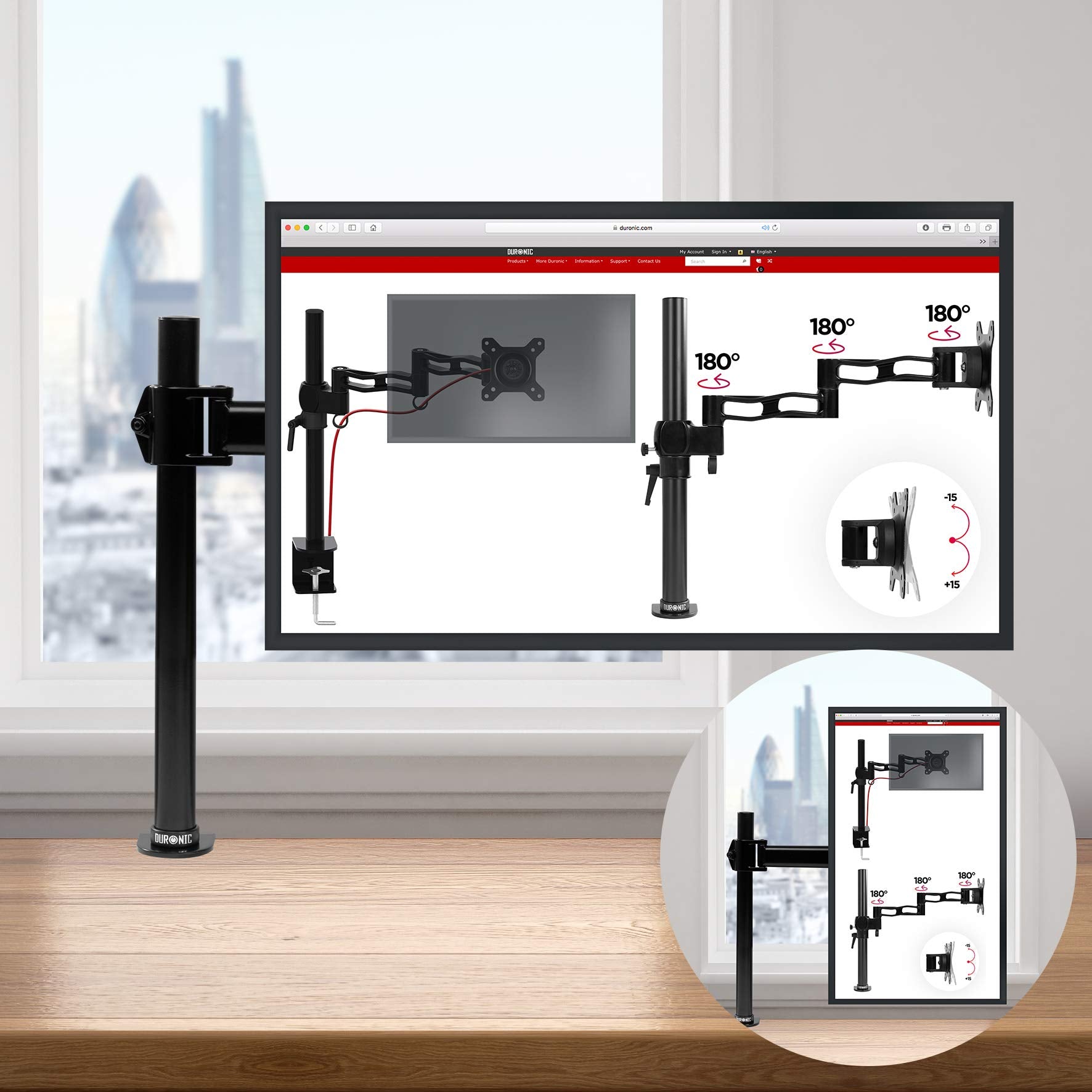 Duronic DM251X3 BK Brazo para Monitor de 13