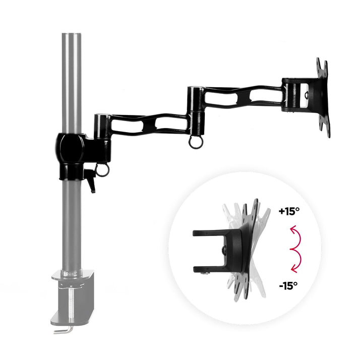 Duronic DML5 Arm Brazo Completo de 36cm para un Monitor de 13 a 27 Equivalente a la Gama DM35 Cabezal VESA 75 y 100 Color Negro