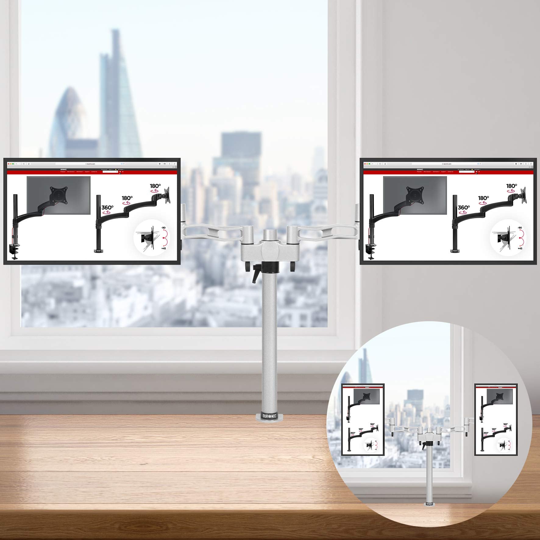 Duronic DM352 SR Brazo para Monitor doble de 13