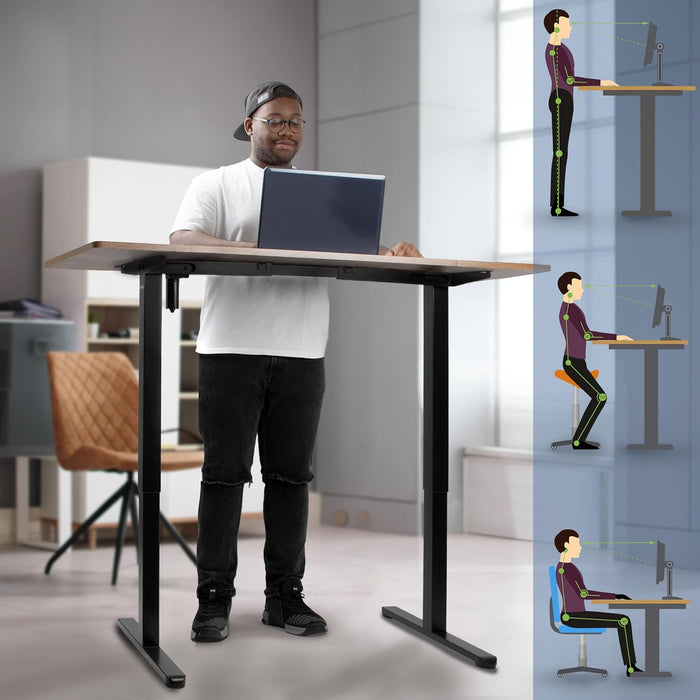 Duronic CD160 BO Escritorio eléctrico Regulable en Altura con Tablero de 160 cm Altura Regulable de 72 a 118 cm Carga máxima de 70 kg Puesto de Trabajo Regulable en Altura para Oficina y teletrabajo
