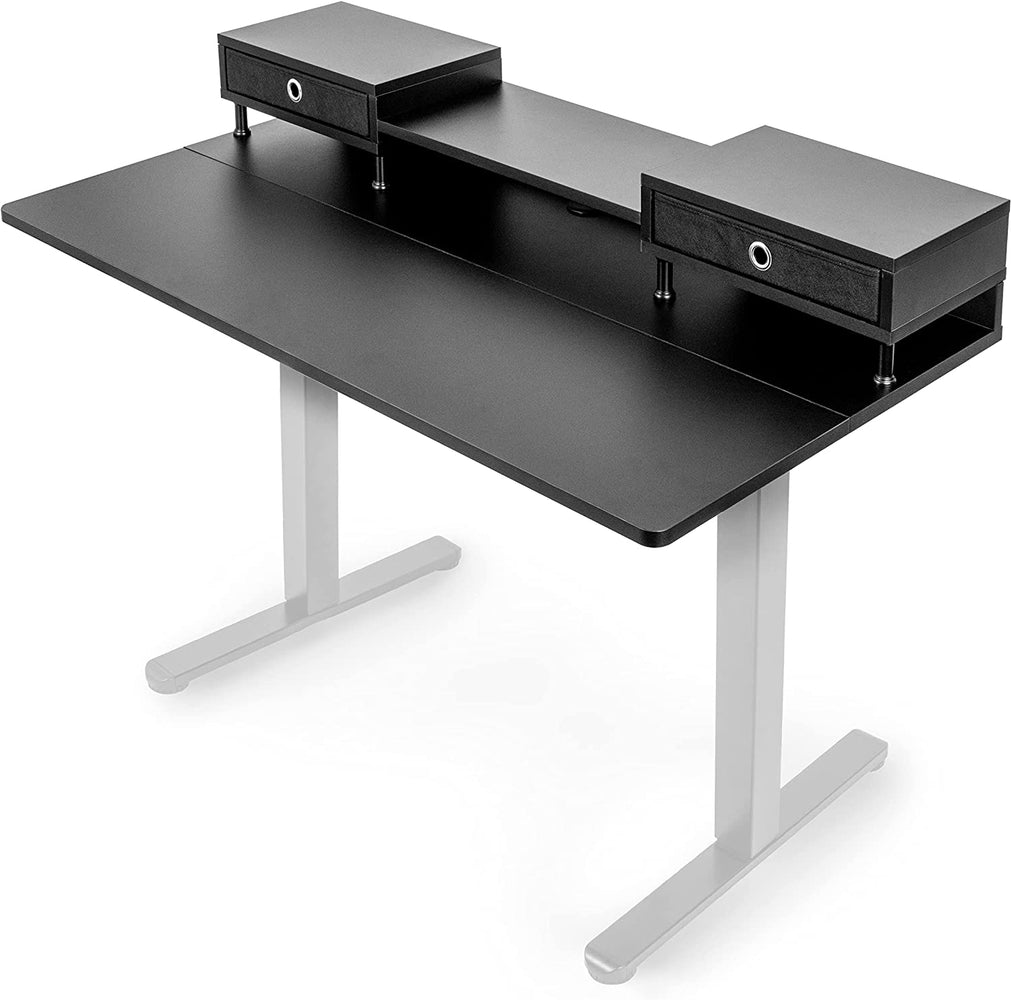 Duronic DD1 BK Tablero con 2 cajones para escritorio de 120 cm | Patas no inluidas | Medidas 120 x 60 x 17 cm | Ideal para puesto de trabajo regulable en altura | Escritorio sit-stand | Color negro