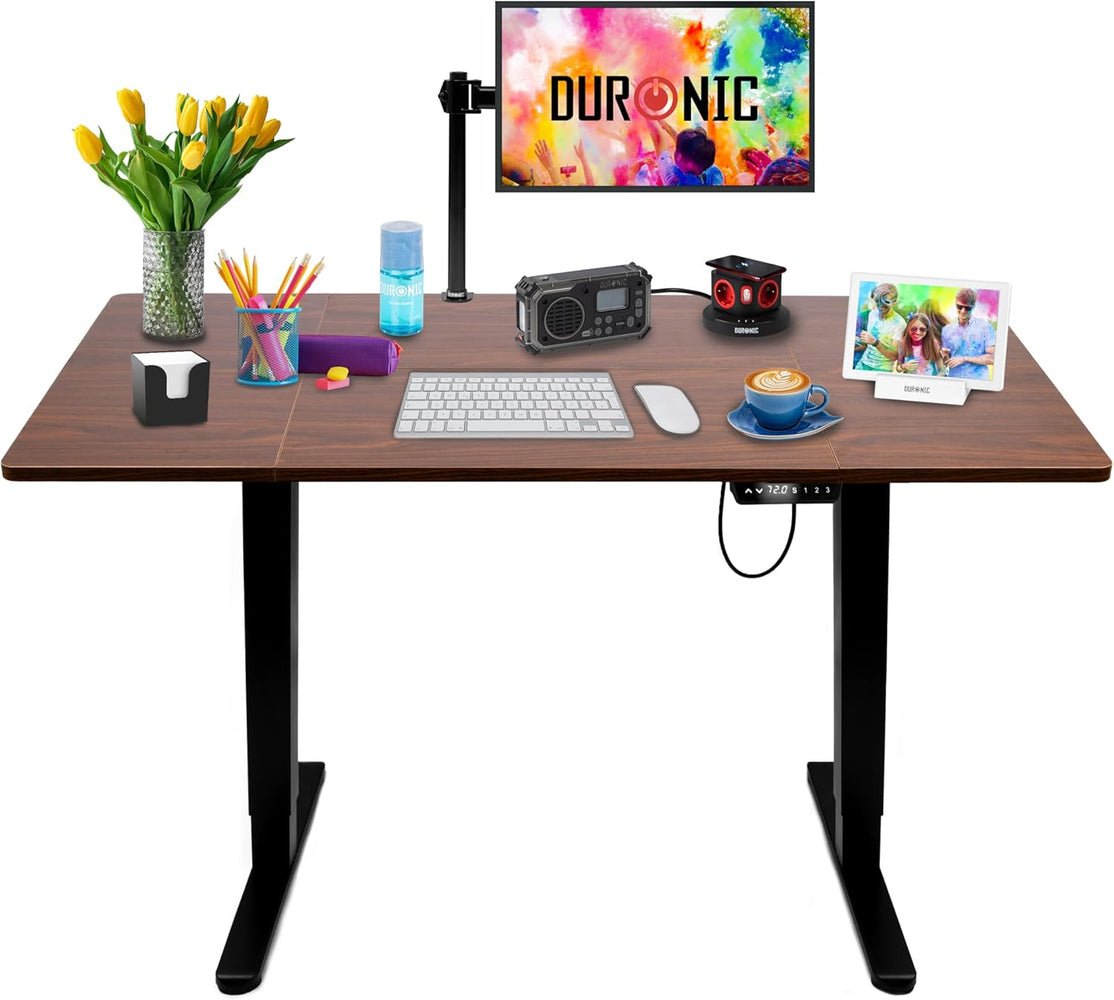 Duronic CD140 BT Escritorio eléctrico Regulable en Altura con Tablero de 140 cm Altura Regulable de 72 a 118 cm Carga máxima de 70 kg Puesto de Trabajo Regulable en Altura para Oficina y teletrabajo