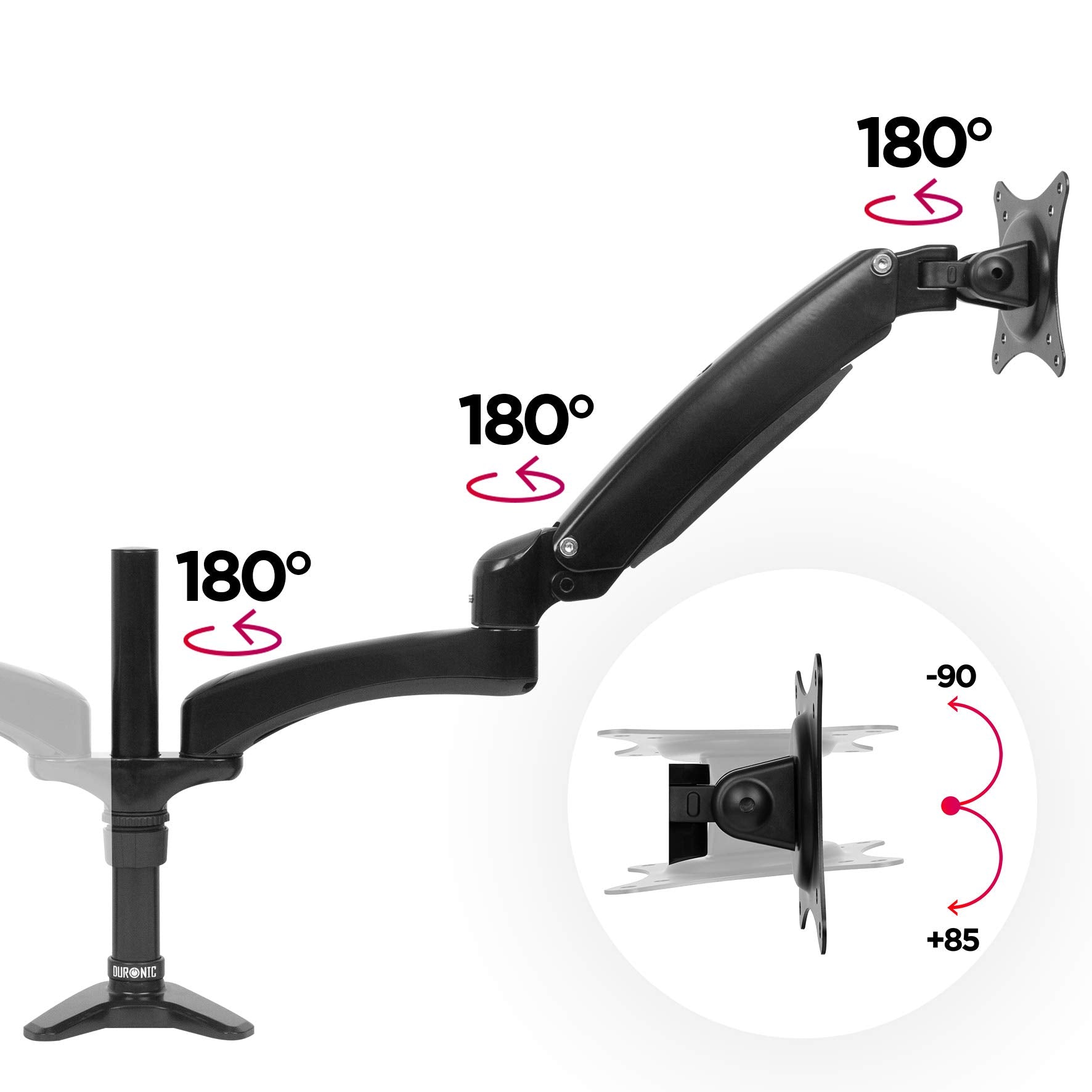 Duronic DM552 Brazo para Monitor doble para 2 pantallas 15