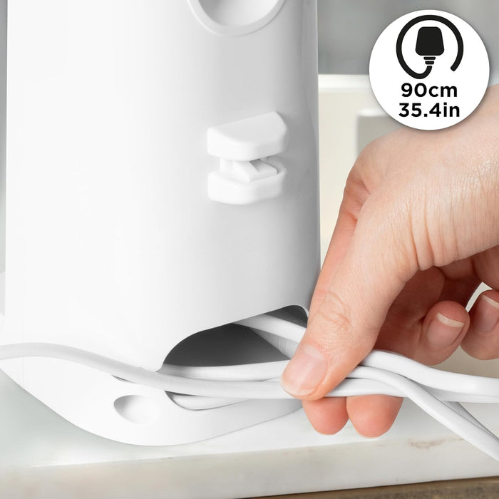 Duronic CO40 WE Abrelatas Eléctrico de 50 W con Afilador y Abrebotellas, Abre Latas de Conserva Automático, Afilador de Cuchillos, Abrebotellas, Retira Tapones, Fácil de Usar, Compacto