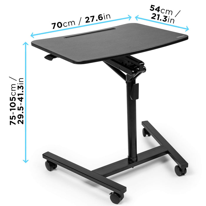 Duronic WPS37 Atril para proyector con ruedas para proyectores y portátil | Hasta 10kg | Altura regulable 75 a 105 cm | Mesa transportable para portátil proyector tablet | Ideal para trabajar en casa