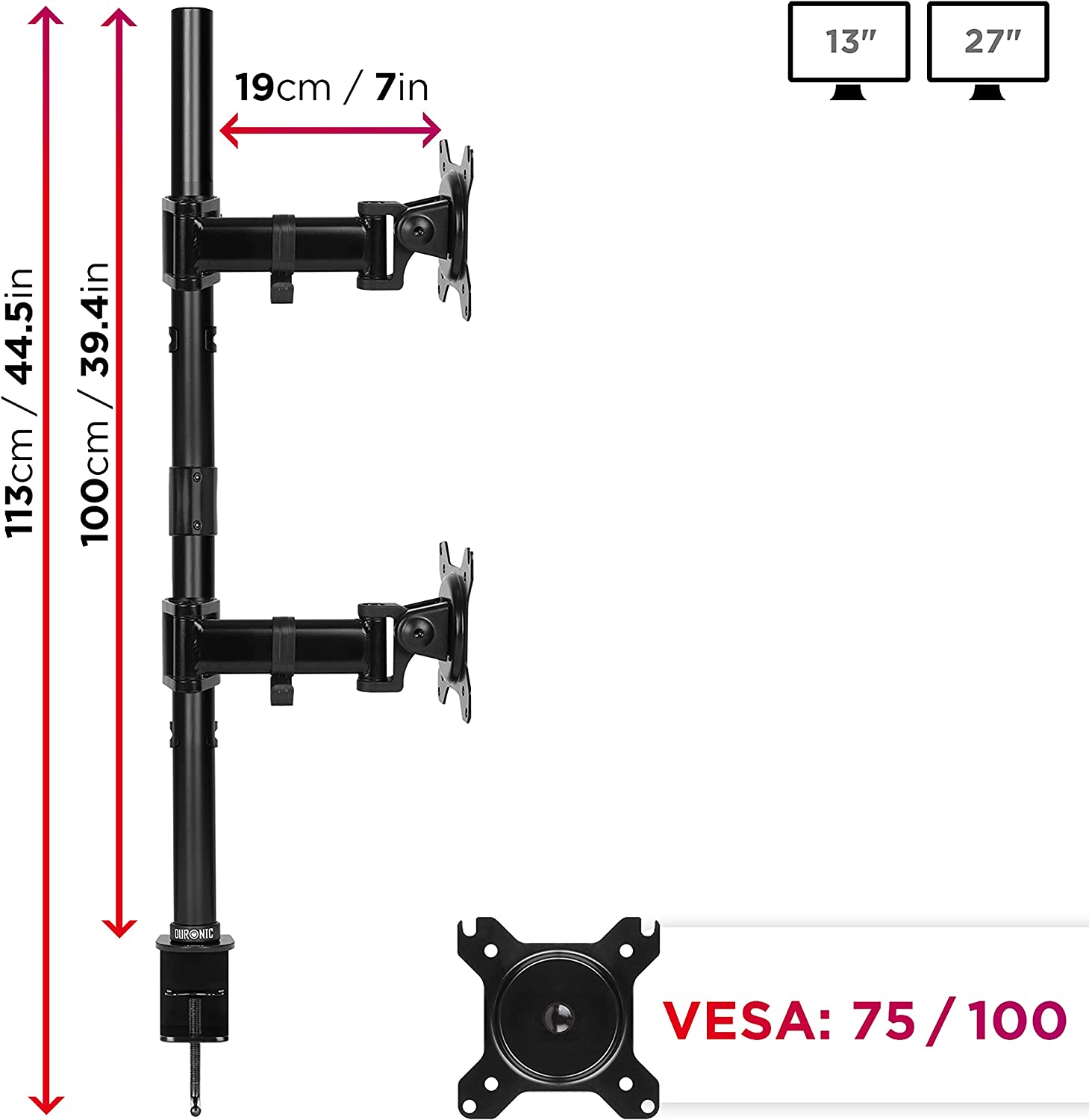 Duronic DMT252VX1 BK Brazo para Monitor de 13