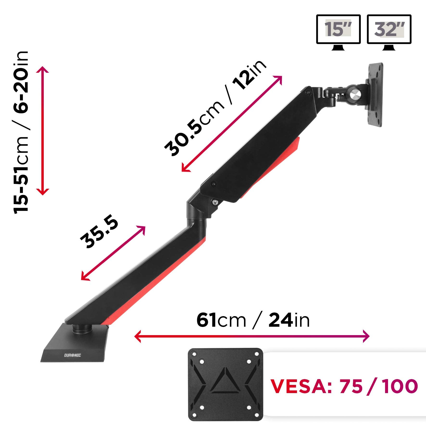 Duronic DMGM5X1 Brazo para Monitor de 15