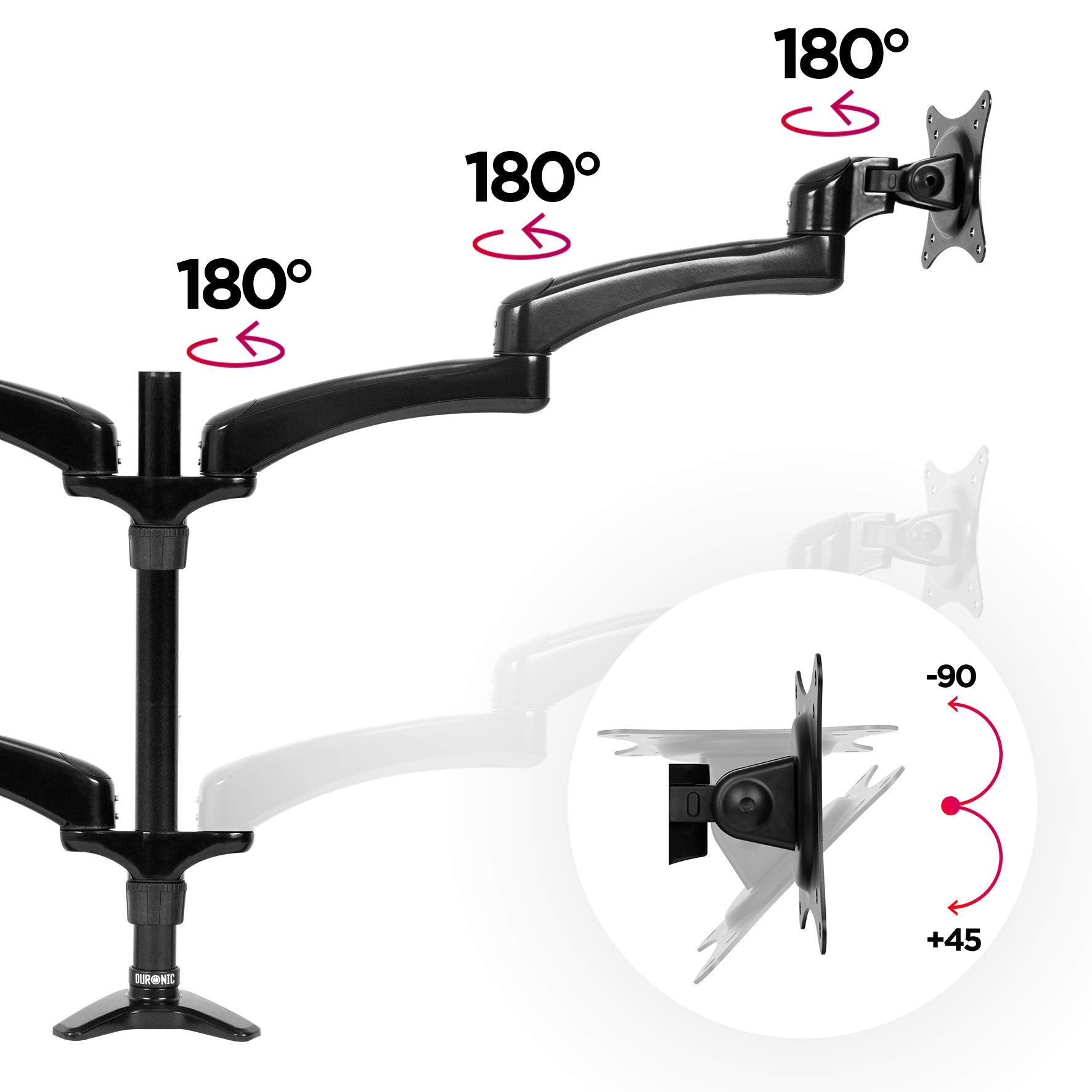 Duronic DM454 BK Brazo para Monitor 4 pantallas de 13