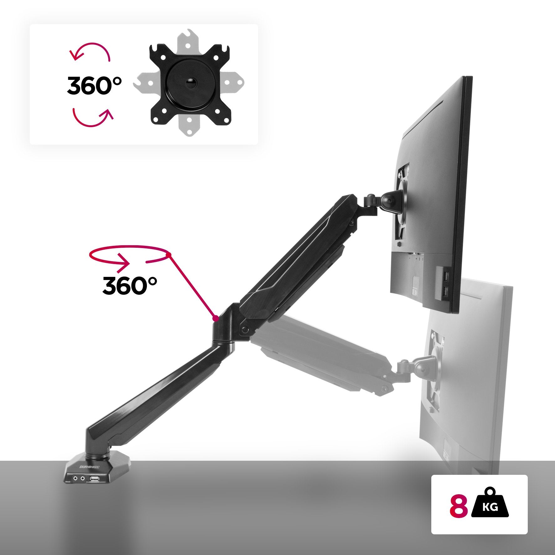 Duronic DMUSB5X1 Brazo para Monitor de 15