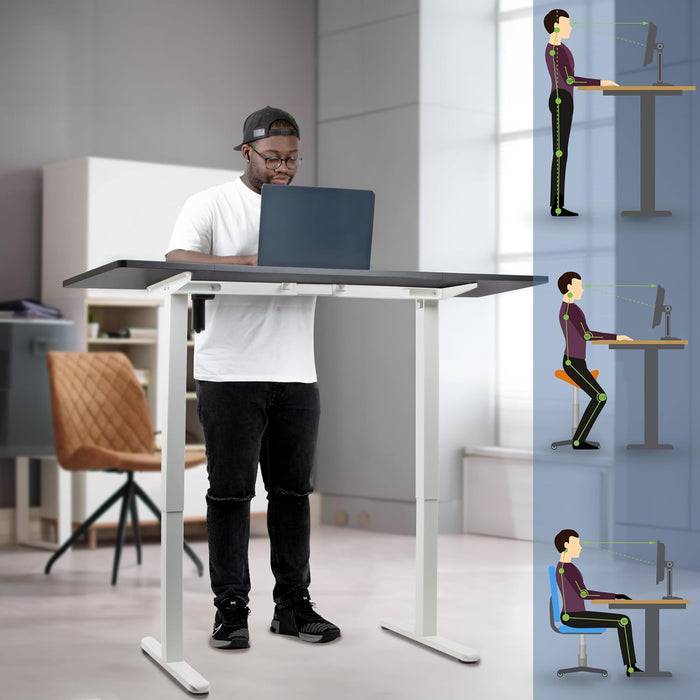 Duronic CD140 WK Escritorio eléctrico Regulable en Altura con Tablero de 140 cm Altura Regulable de 72 a 118 cm Carga máxima de 70 kg Puesto de Trabajo Regulable en Altura para Oficina y teletrabajo
