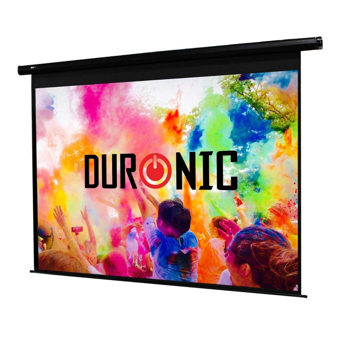 Duronic EPS115 169 Pantalla para Proyector 119" | Motorizada y Formato 16:9 | Enrollable con Fijación de Pared y Techo | Barra de peso Antiarrugas | Full HD y 3D Alta Definición