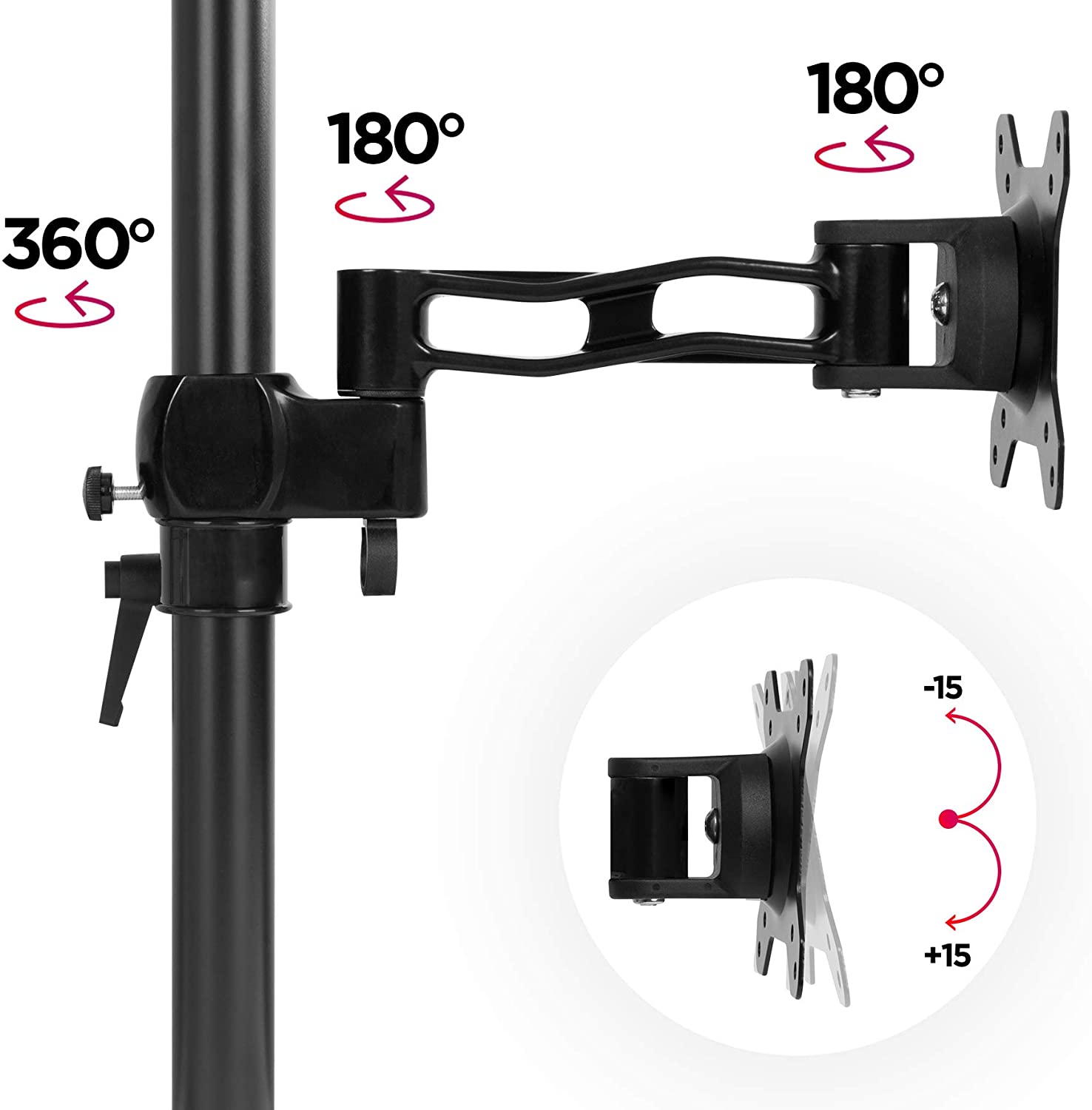 Duronic DM35V2X2 BK Brazo para Monitor para 2 Pantallas de 13 a 27