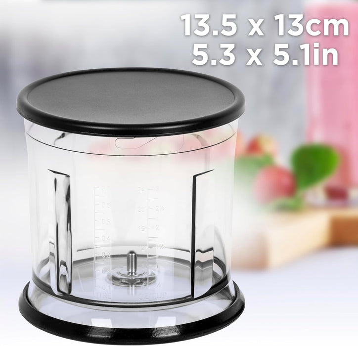 Duronic CHA57B Bol de Repuesto para Minipicadora CH57 con Tapa 700 ml, 1 litro para almacenar, tapa plana antivuelco, base antideslizante, sin BPA, apto para lavavajillas, 224 g