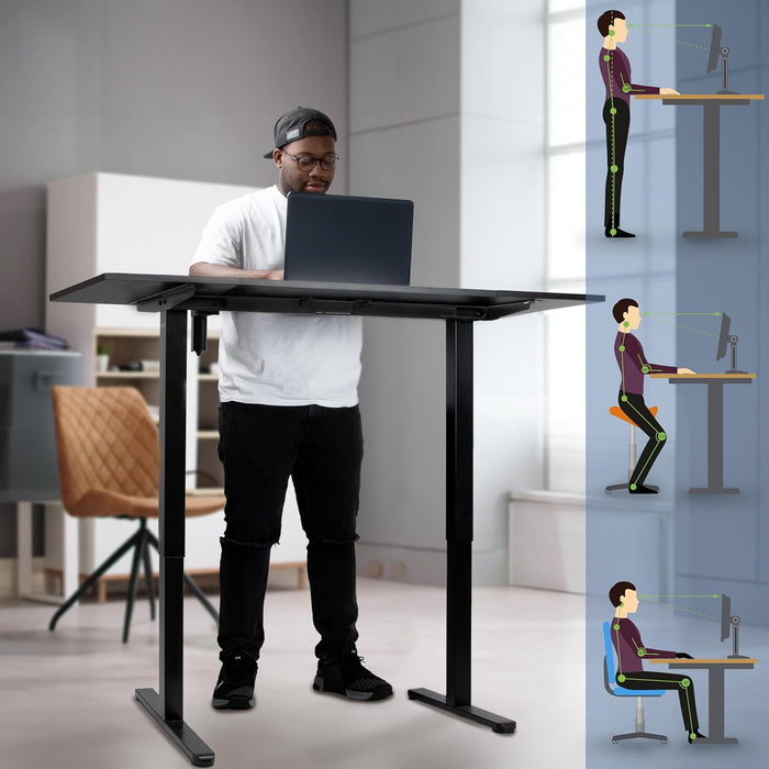 Duronic CD160 BK Escritorio eléctrico Regulable en Altura con Tablero de 160 cm Altura Regulable de 72 a 118 cm Carga máxima de 70 kg Puesto de Trabajo Regulable en Altura para Oficina y teletrabajo